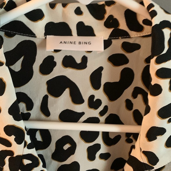 Anine Bing Black and White Leopard Button Down Shirt - Picture 3 of 5